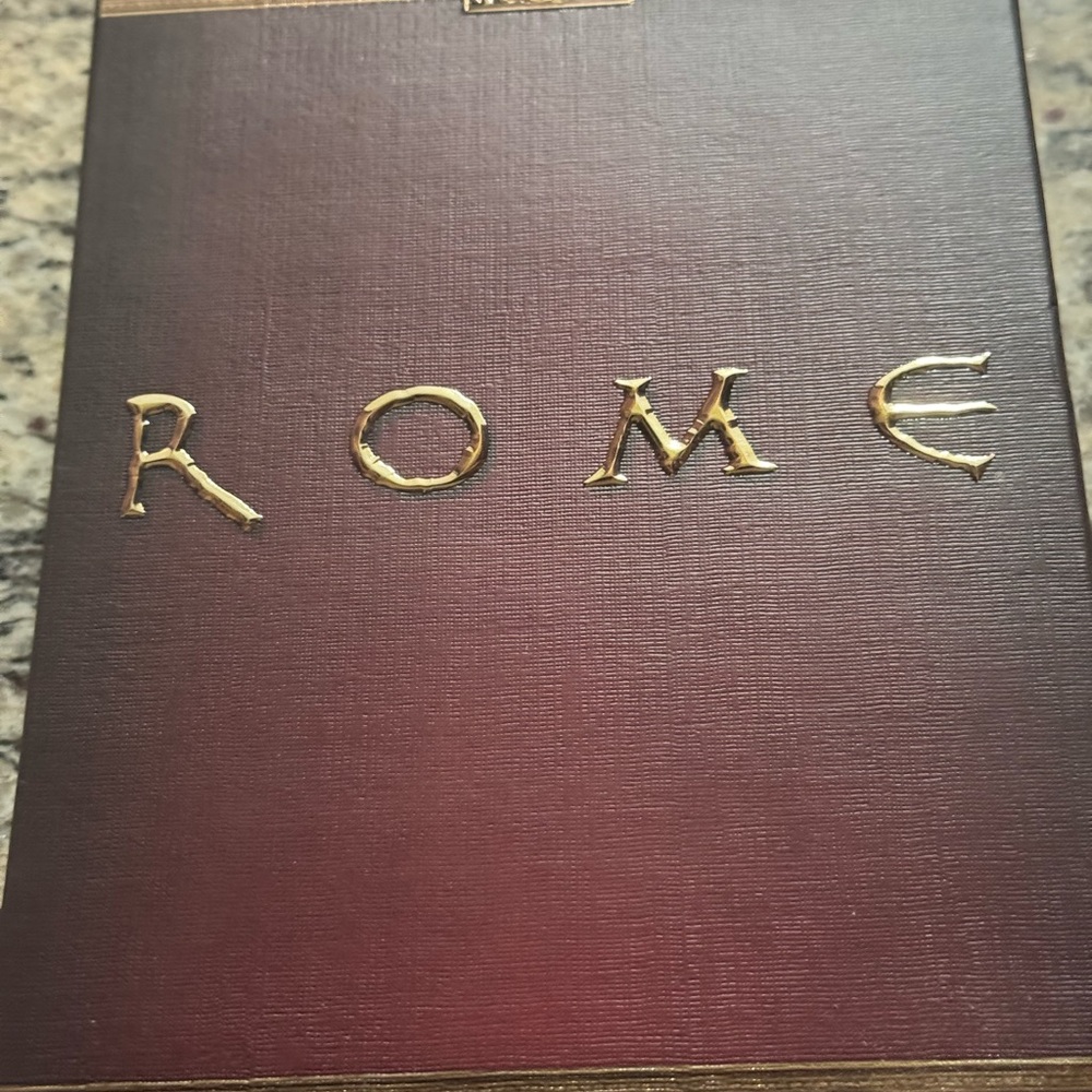 Rome  Burgundy Hardcover Decorative Box with Gold Lettering. Seasons 1 and 2